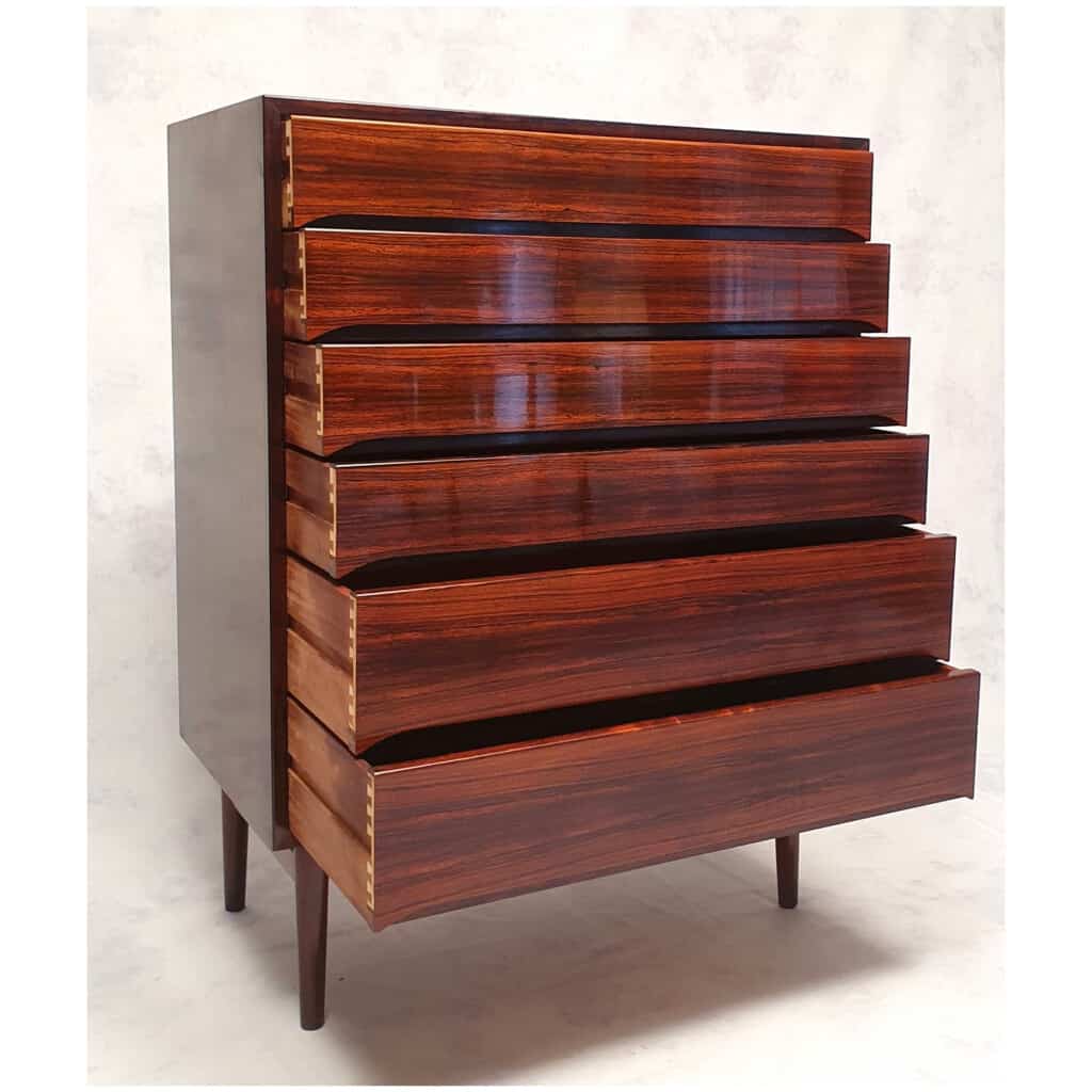 Tallboy High Dresser By Svend Langkilde - Langkilde Møbler - Rosewood - Ca 1950 5