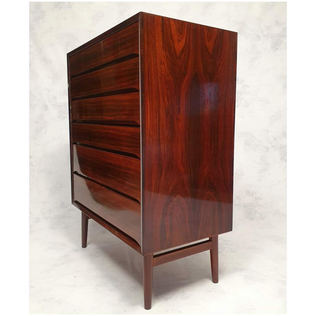 Tallboy High Dresser By Svend Langkilde - Langkilde Møbler - Rosewood - Ca 1950 11