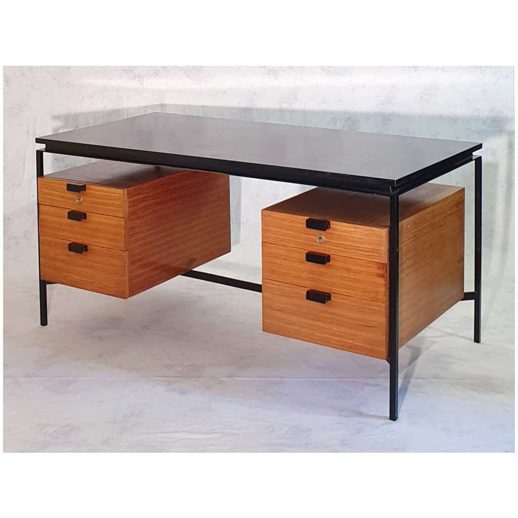 Bureau CM 172 – Pierre Paulin Edition Thonet – Acajou & Métal – Ca 1955-57 3