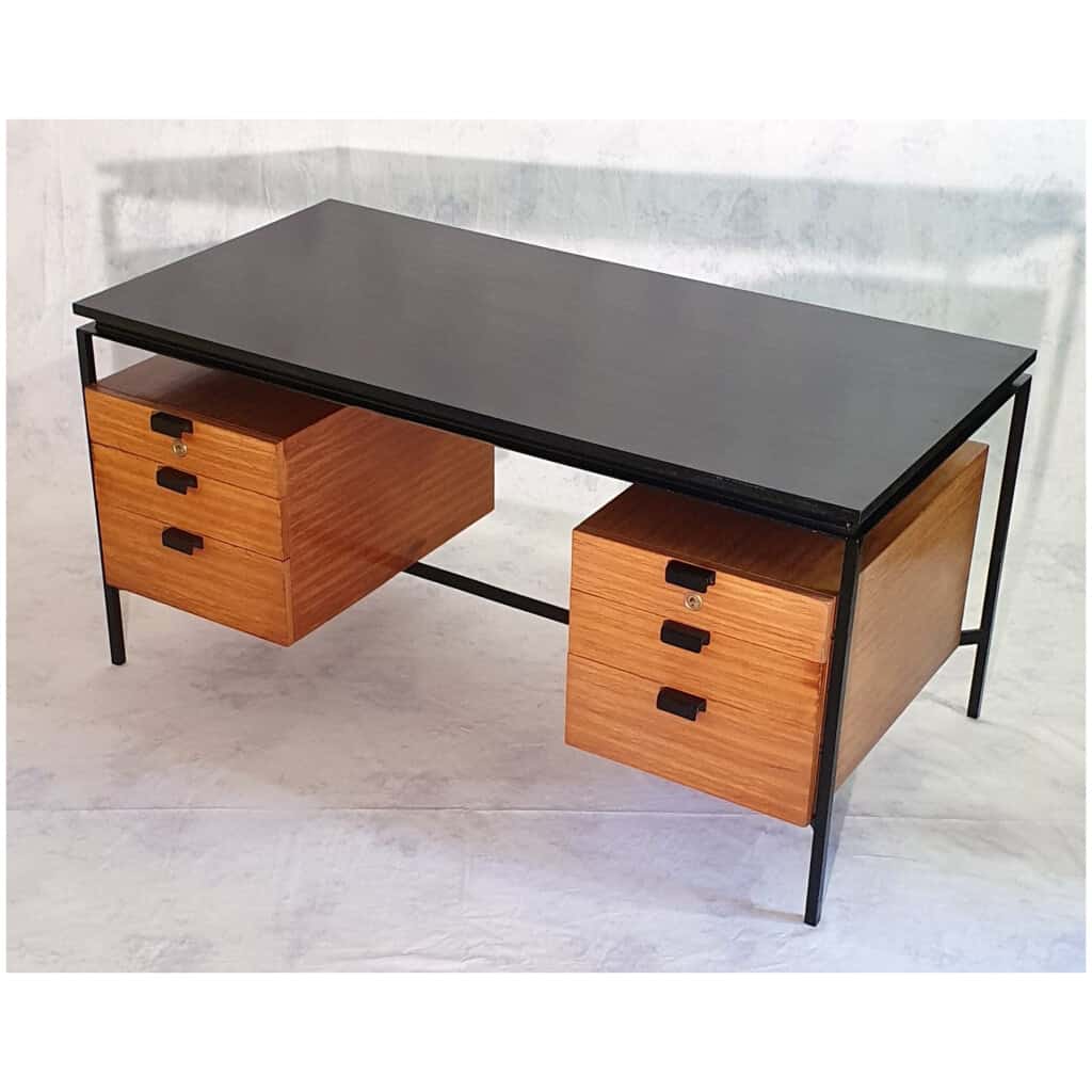 Bureau CM 172 – Pierre Paulin Edition Thonet – Acajou & Métal – Ca 1955-57 4