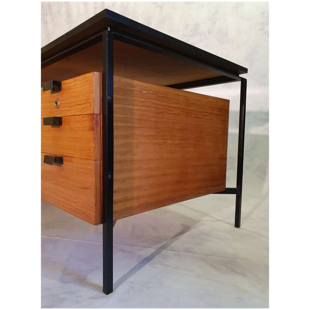 Desk CM 172 - Pierre Paulin Edition Thonet - Mahogany & Metal - Ca 1955-57 7