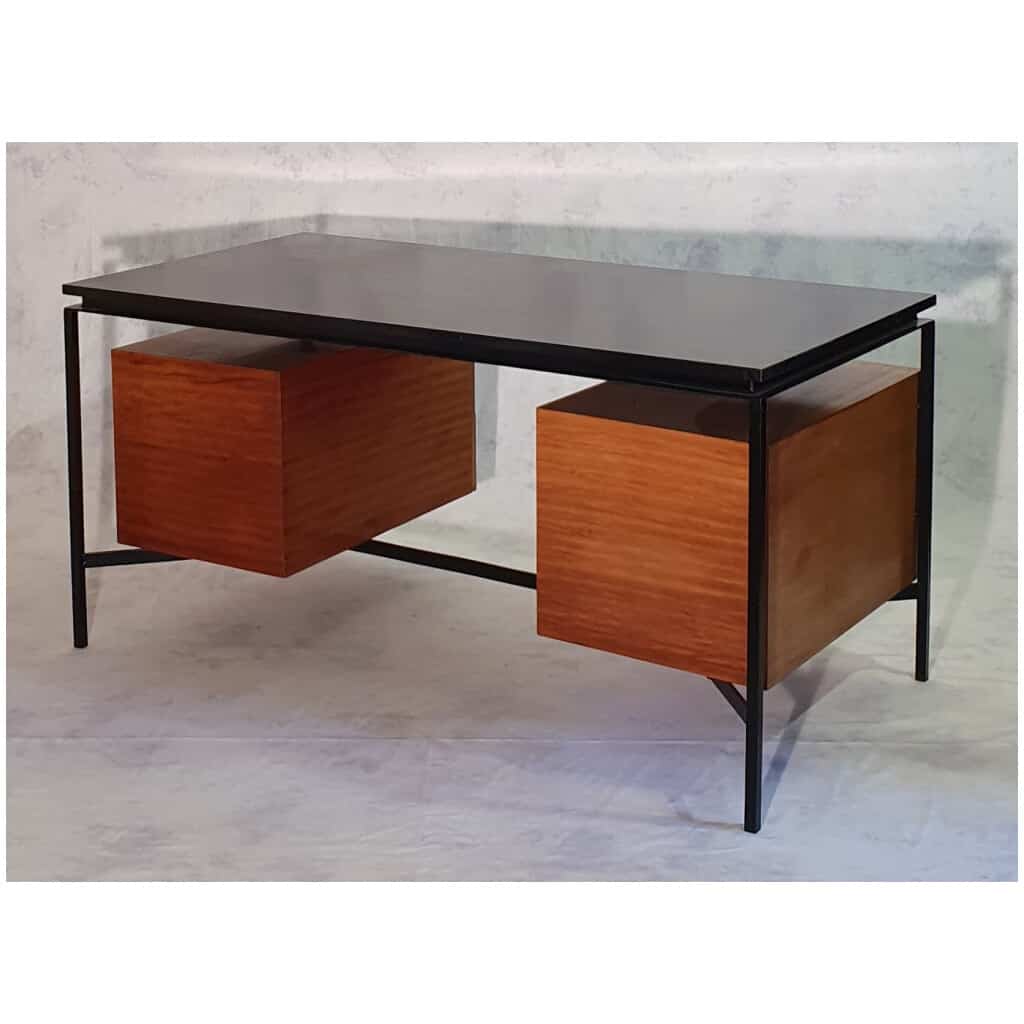 Desk CM 172 - Pierre Paulin Edition Thonet - Mahogany & Metal - Ca 1955-57 5