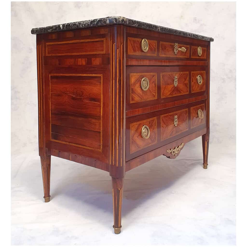 Commode Époque Louis XVI – Bois De Rose & Palissandre – 18ème 5