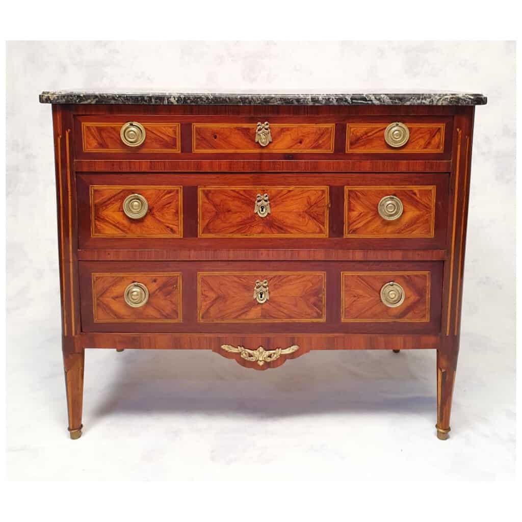 Louis Period Commode XVI – Rosewood & Palisander – 18th 6