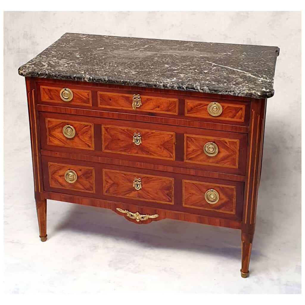 Commode Époque Louis XVI – Bois De Rose & Palissandre – 18ème 4