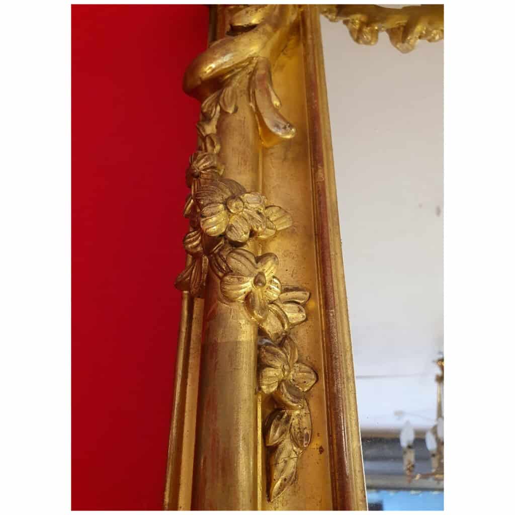 Miroir Style Louis XV – Decor Rocaille – Bois Doré à La Feuille – Fin 18ème 12
