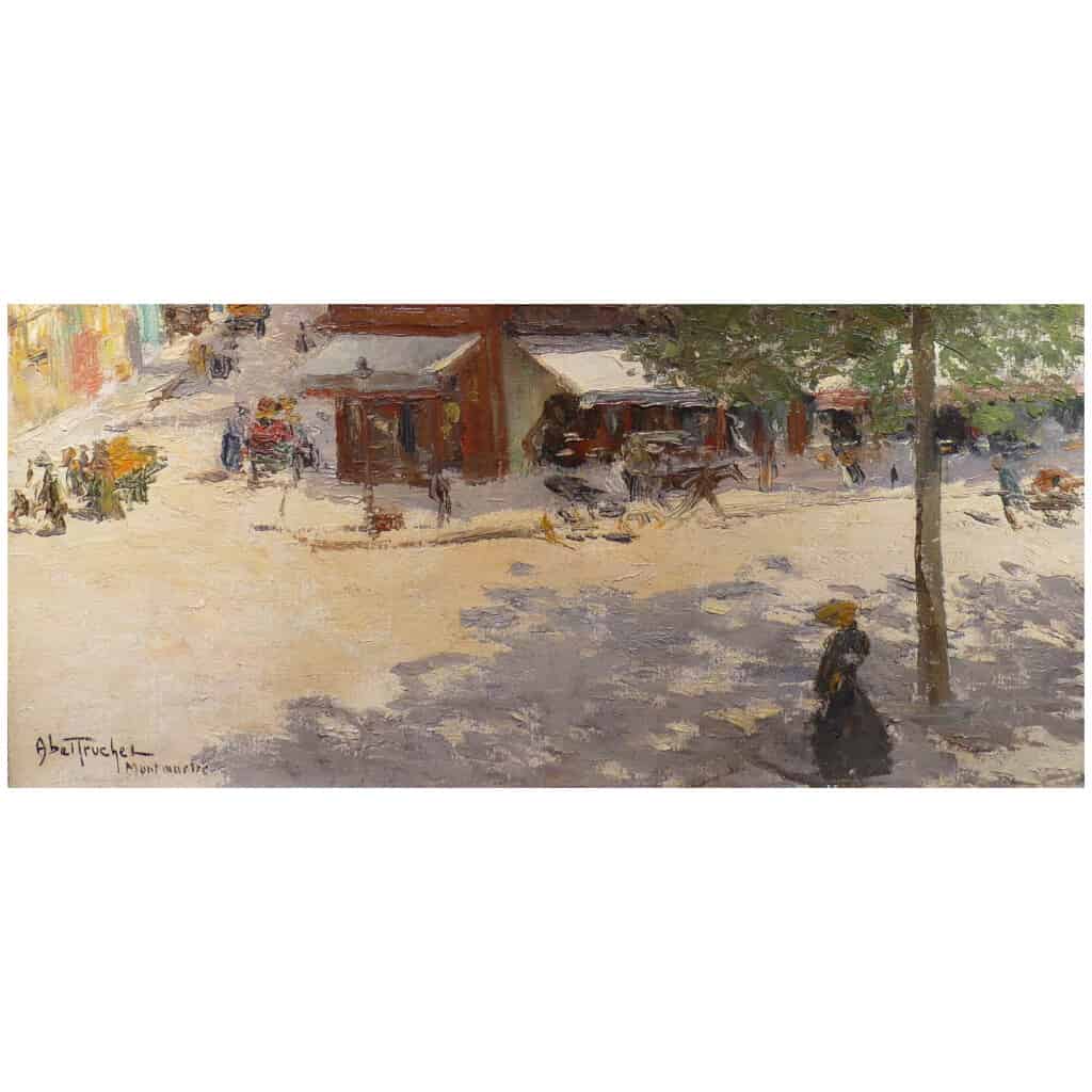 ABEL TRUCHET Louis Peinture Française Belle Epoque Paris vue de Montmartre Huile sur toile signée 5