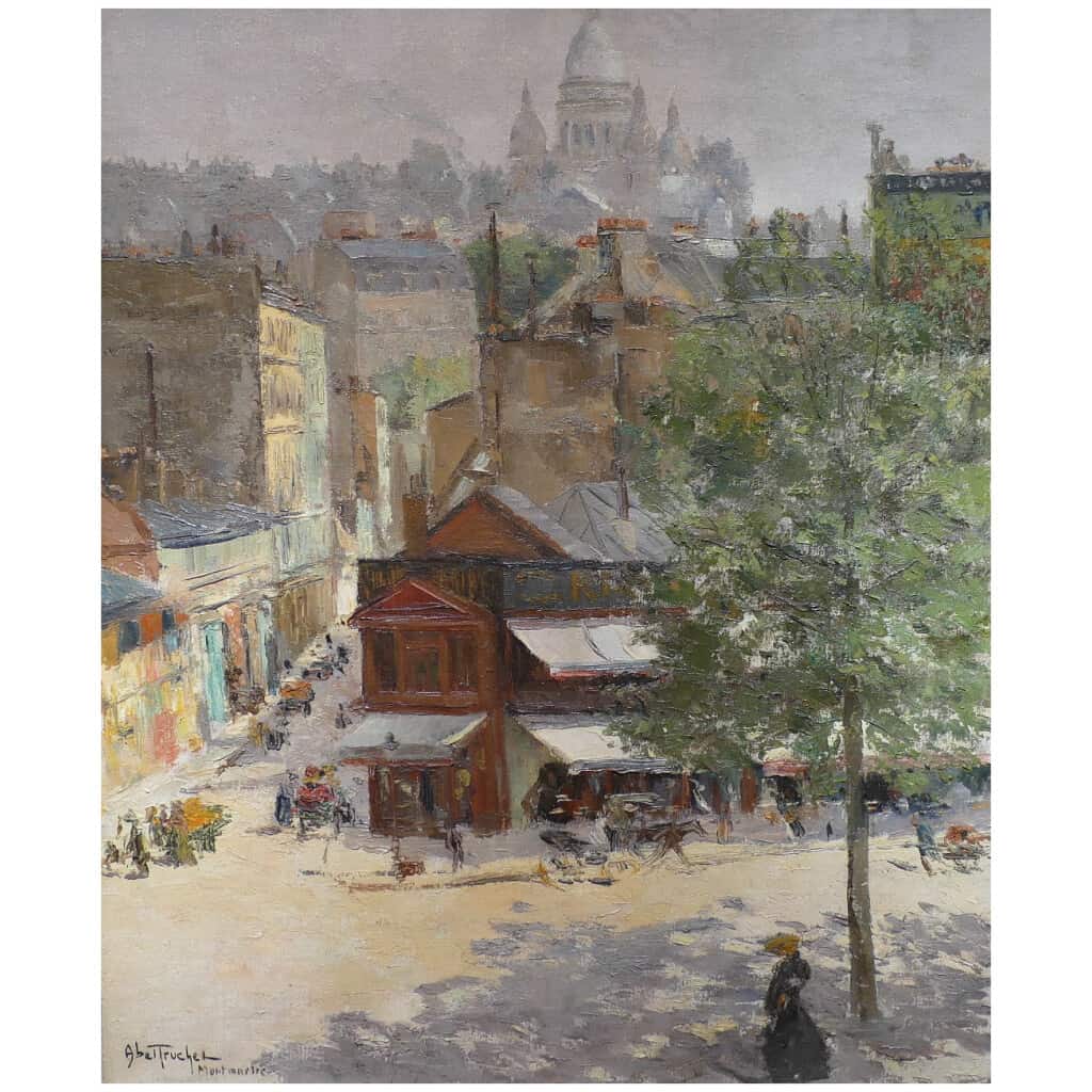 ABEL TRUCHET Louis French Painting Belle Epoque Paris view of Montmartre Oil on canvas signed 11