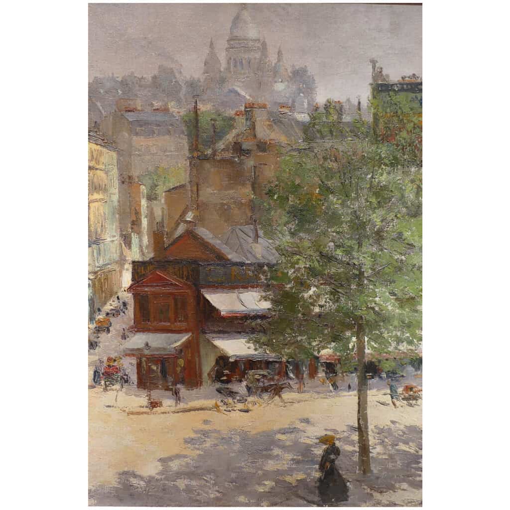 ABEL TRUCHET Louis Peinture Française Belle Epoque Paris vue de Montmartre Huile sur toile signée 10