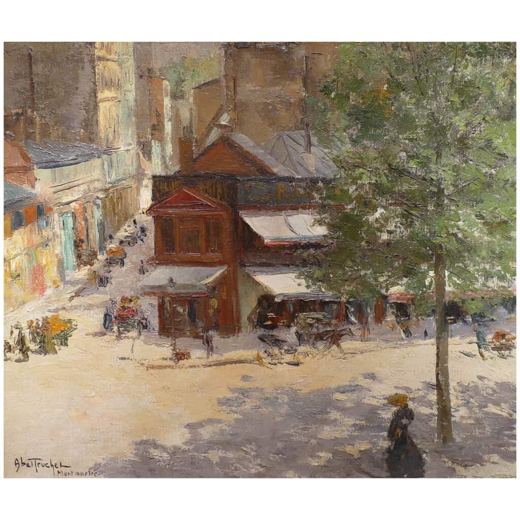 ABEL TRUCHET Louis French Painting Belle Epoque Paris view of Montmartre Oil on canvas signed 9
