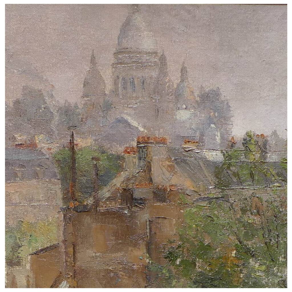 ABEL TRUCHET Louis Peinture Française Belle Epoque Paris vue de Montmartre Huile sur toile signée 8