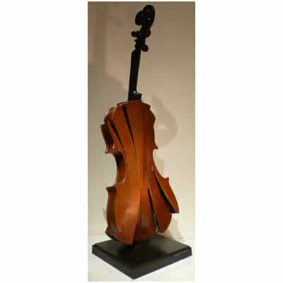 ARMAN Sculpture En Bronze 20ème Siècle Signée Violon Coupé III Art Moderne