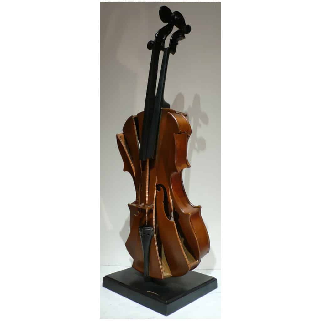 ARMAN 20th Century Bronze Sculpture Signed Violin Coupé III Modern