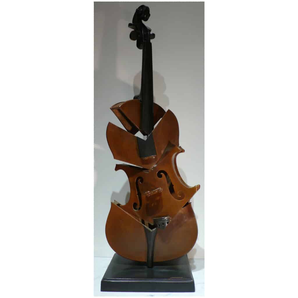 ARMAN Sculpture en bronze 20ème siècle signée Violon coupé II Hommage à Picasso Art moderne 11