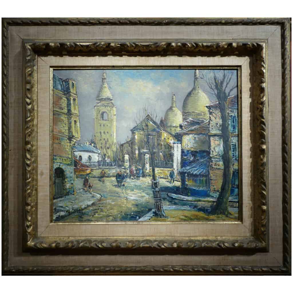 BESSE Raymond French Painting 20th Century Paris Montmartre La Place du Tertre Oil on canvas signed 3