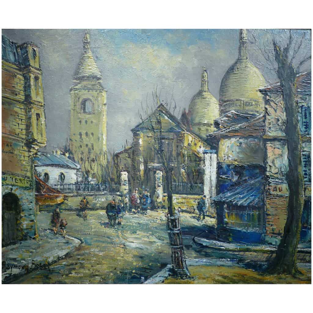 BESSE Raymond French Painting 20th Century Paris Montmartre La Place du Tertre Oil on canvas signed 6