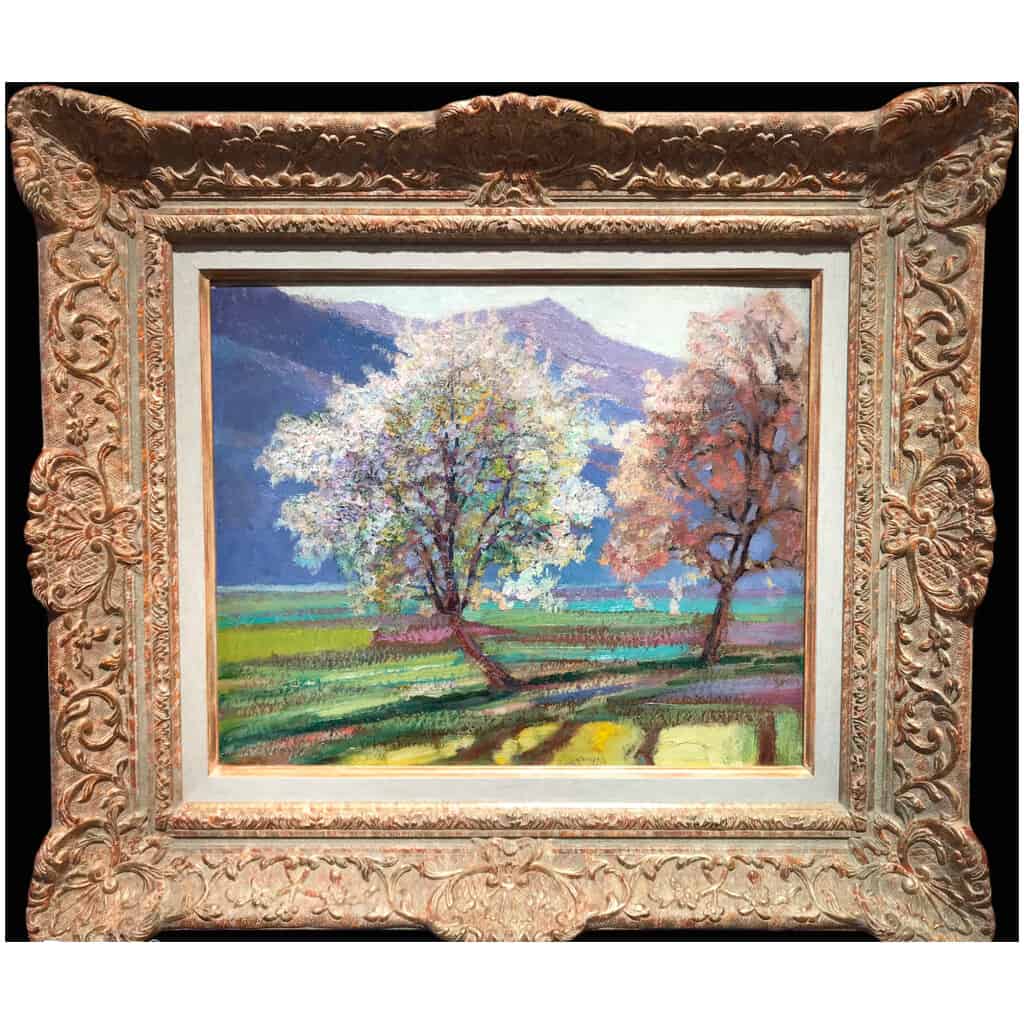 Charreton Victor Post-Impressionist Painting Early Twentieth Sunny Landscape Oil Painting Signed 3