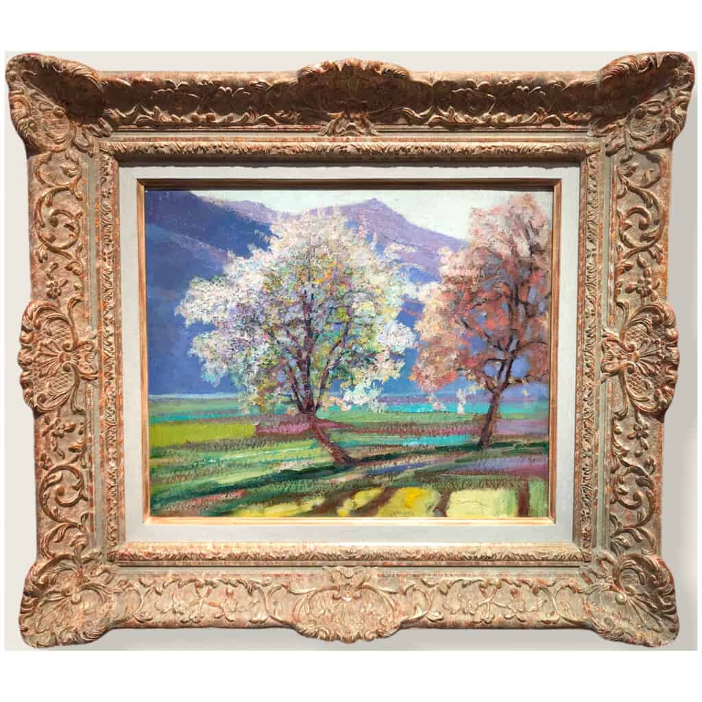 Charreton Victor Post-Impressionist Painting Early Twentieth Sunny Landscape Oil Painting Signed 10