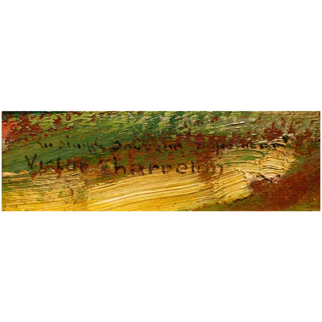Charreton Victor Tableau Postimpressionniste Début XXè Paysage Ensoleillé Peinture Huile Signée 12