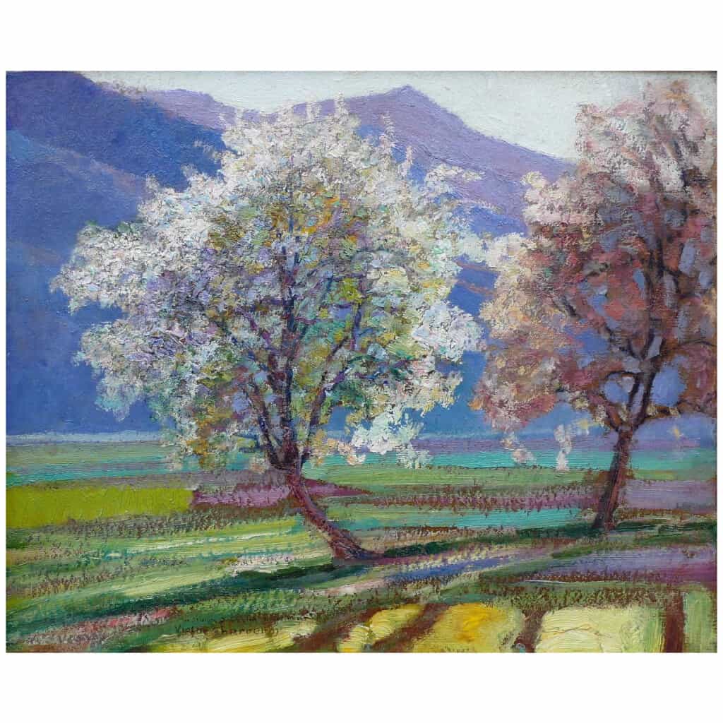Charreton Victor Post-Impressionist Painting Early Twentieth Sunny Landscape Oil Painting Signed 9