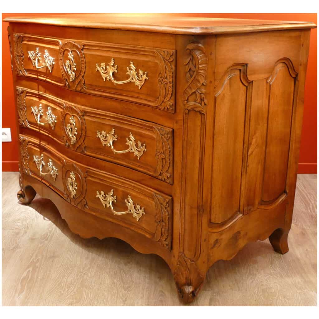 Lyonnaise Wedding Dresser 18th Carved And Molded Solid Walnut Opening With Three Drawers 5