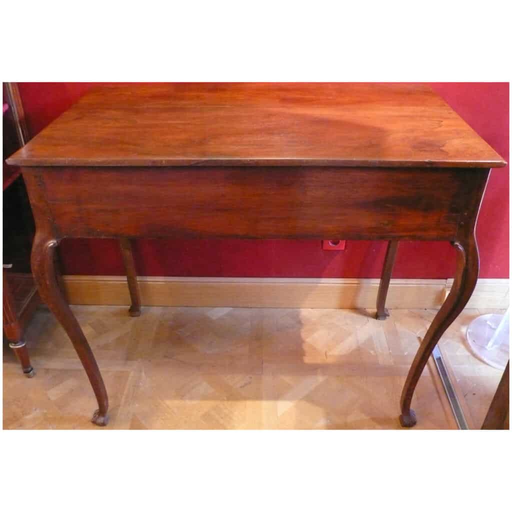 PORTUGAL XVIIIème SIECLE TABLE CONSOLE EN PALISSANDRE MOULUREE OUVRANT PAR DEUX TIROIRS 4