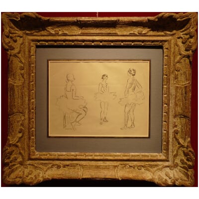 COSSON Marcel Drawing signed early 20th century Dancers in rehearsal