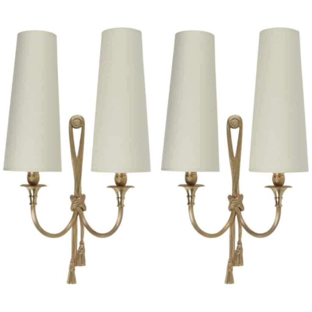 Large pair of Valenti wall lights in brass from the 1950s 3