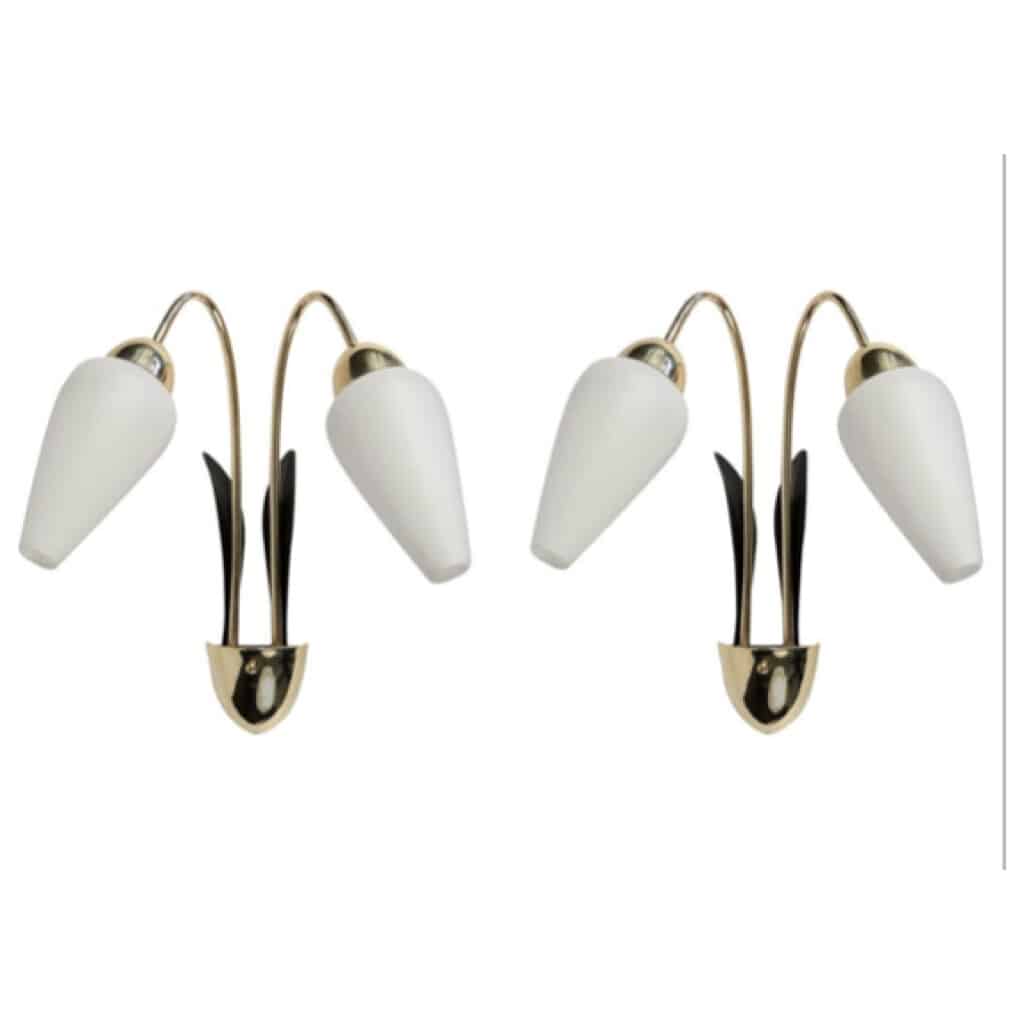 Pair of Maison Lunel 1950s wall lights 3