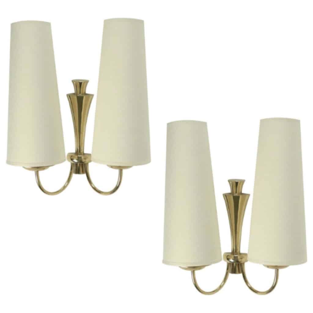 Pair of Wall Lamps Maison Arlus 1950 3