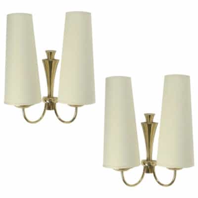 Pair of Wall Lamps Maison Arlus 1950