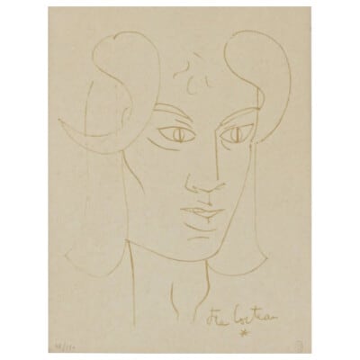  « le Fauve Rêveur » Jean Cocteau Lithographie