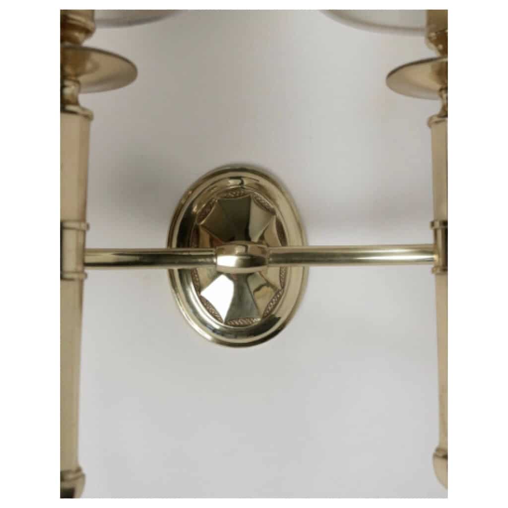 Trio of bronze wall lights Maison Honoré 1960 8