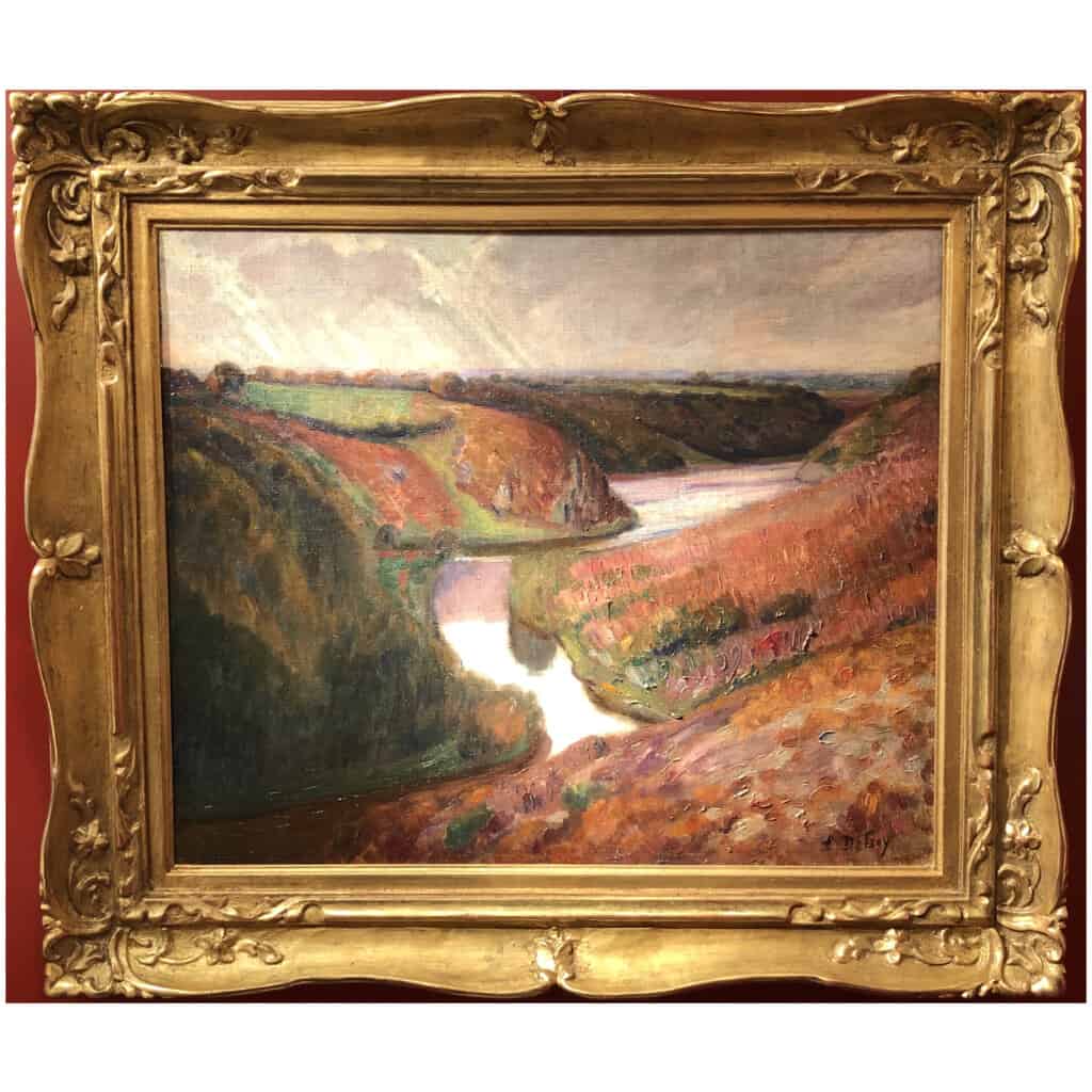 DETROY Léon French School Fauve painting early 20th century Crozant School Oil on canvas signed View of France The valley of the Creuse 3