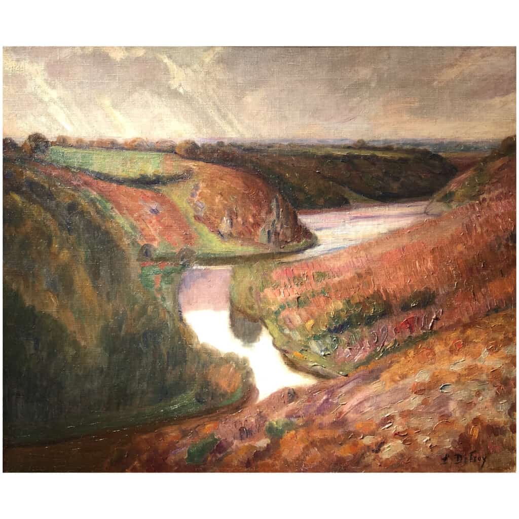 DETROY Léon French School Fauve painting early 20th century Crozant School Oil on canvas signed View of France The valley of the Creuse 12