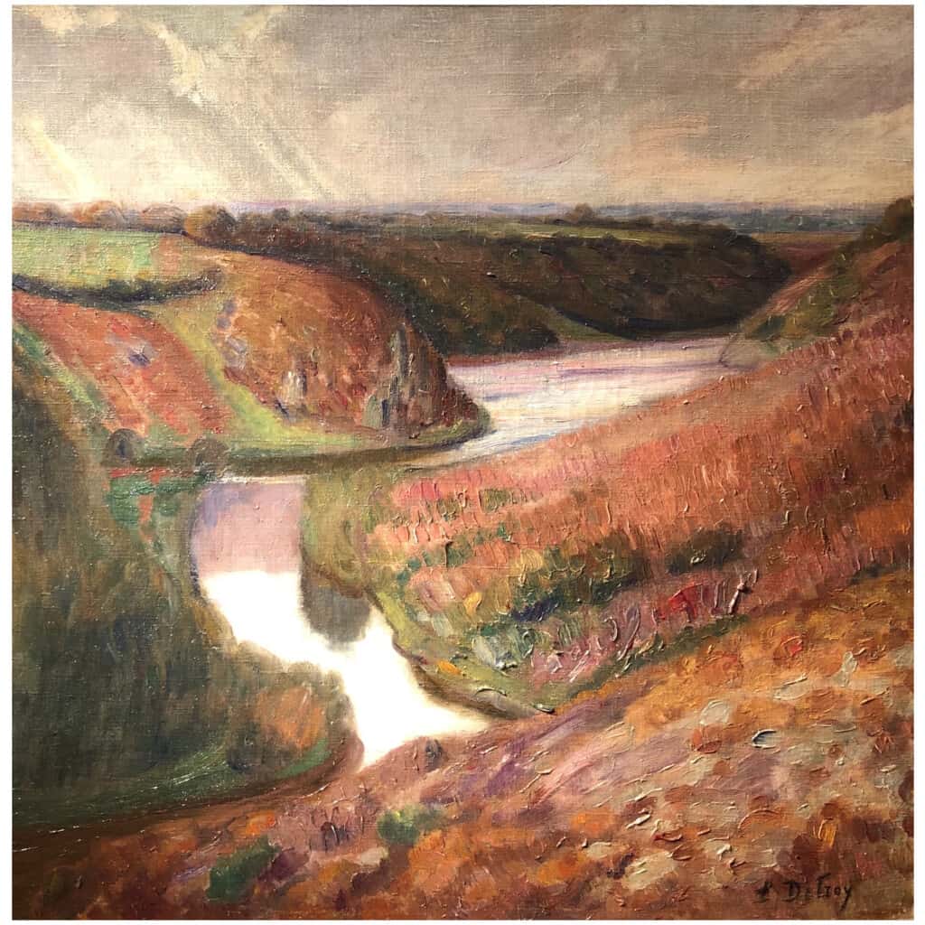 DETROY Léon French School Fauve painting early 20th century Crozant School Oil on canvas signed View of France The valley of the Creuse 14
