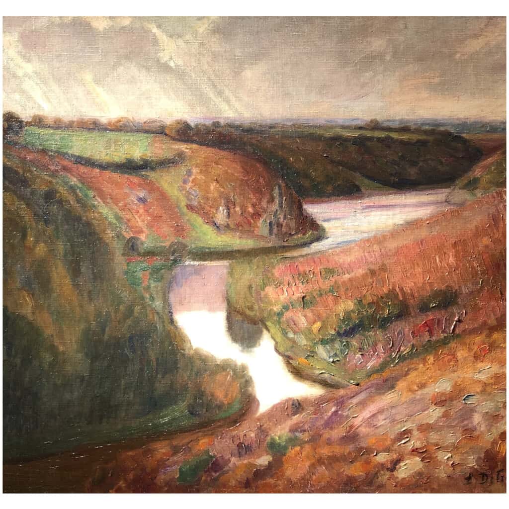 DETROY Léon French School Fauve painting early 20th century Crozant School Oil on canvas signed View of France The valley of the Creuse 9