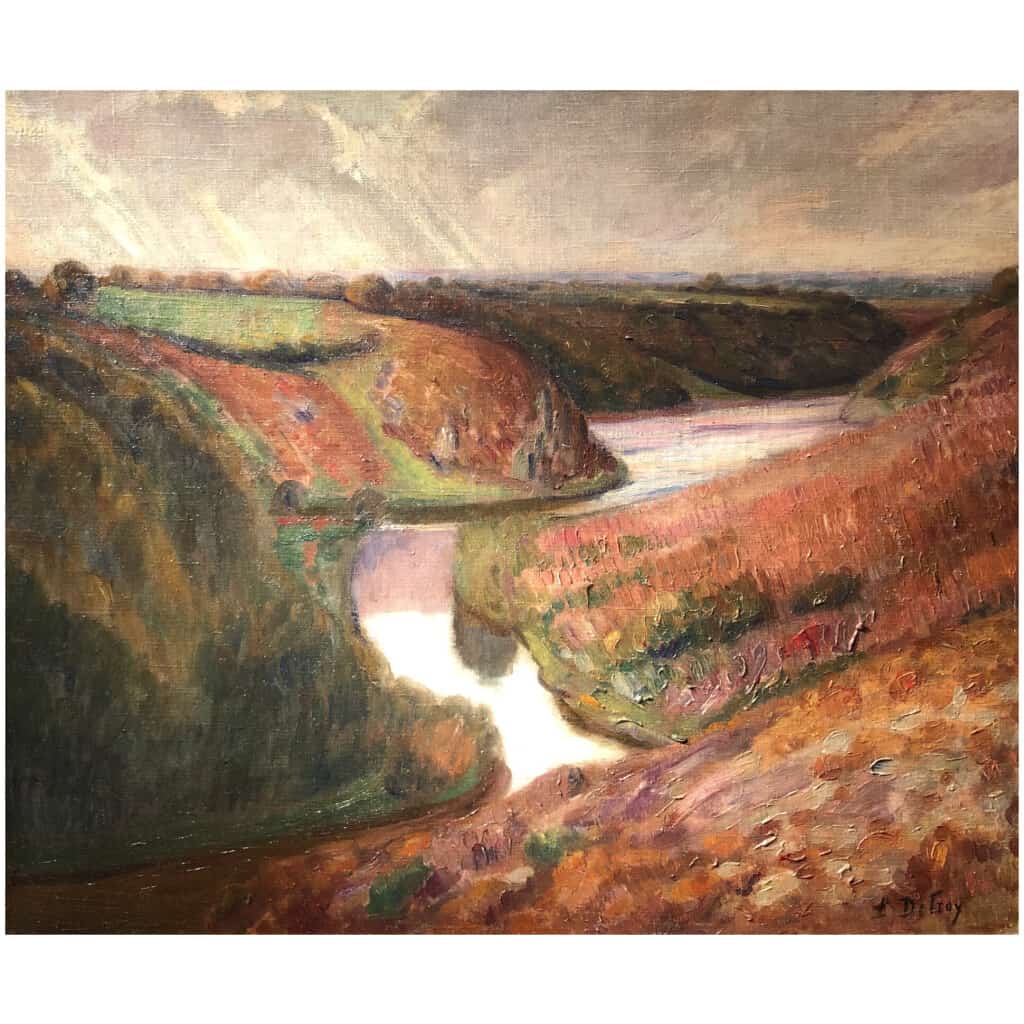 DETROY Léon French School Fauve painting early 20th century Crozant School Oil on canvas signed View of France The valley of the Creuse 6