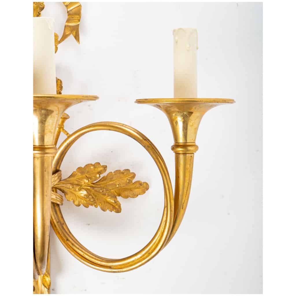 Pair of Louis style sconces XVI from the Napoleon III period (1848 - 1870). 4