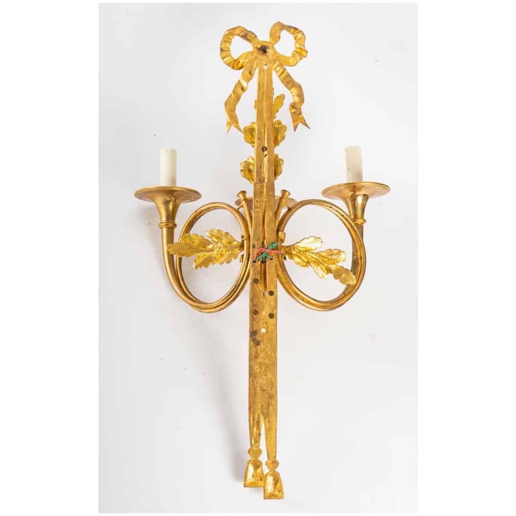 Pair of Louis style sconces XVI from the Napoleon III period (1848 - 1870). 5