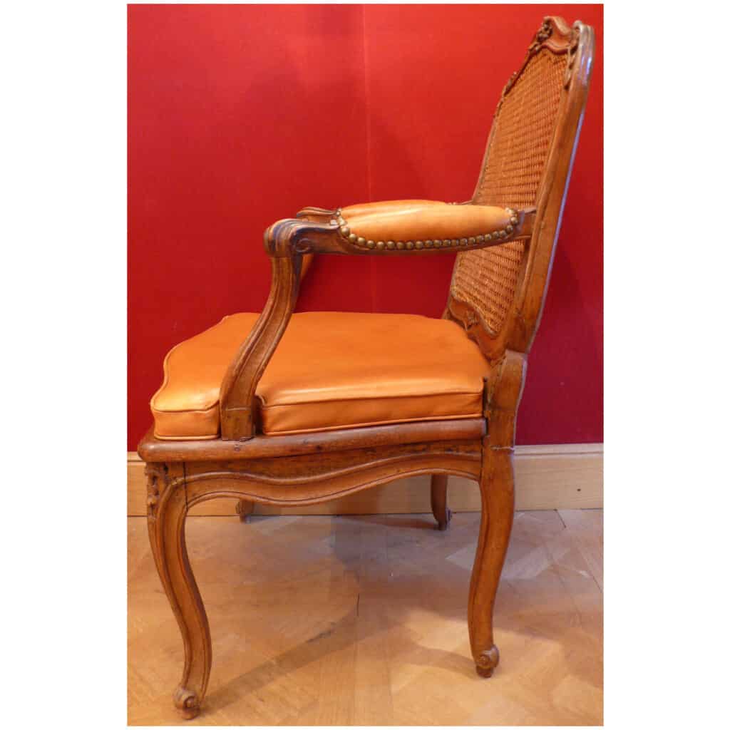 Pair of Regency armchairs in natural wood stamped Jean Avisse 11