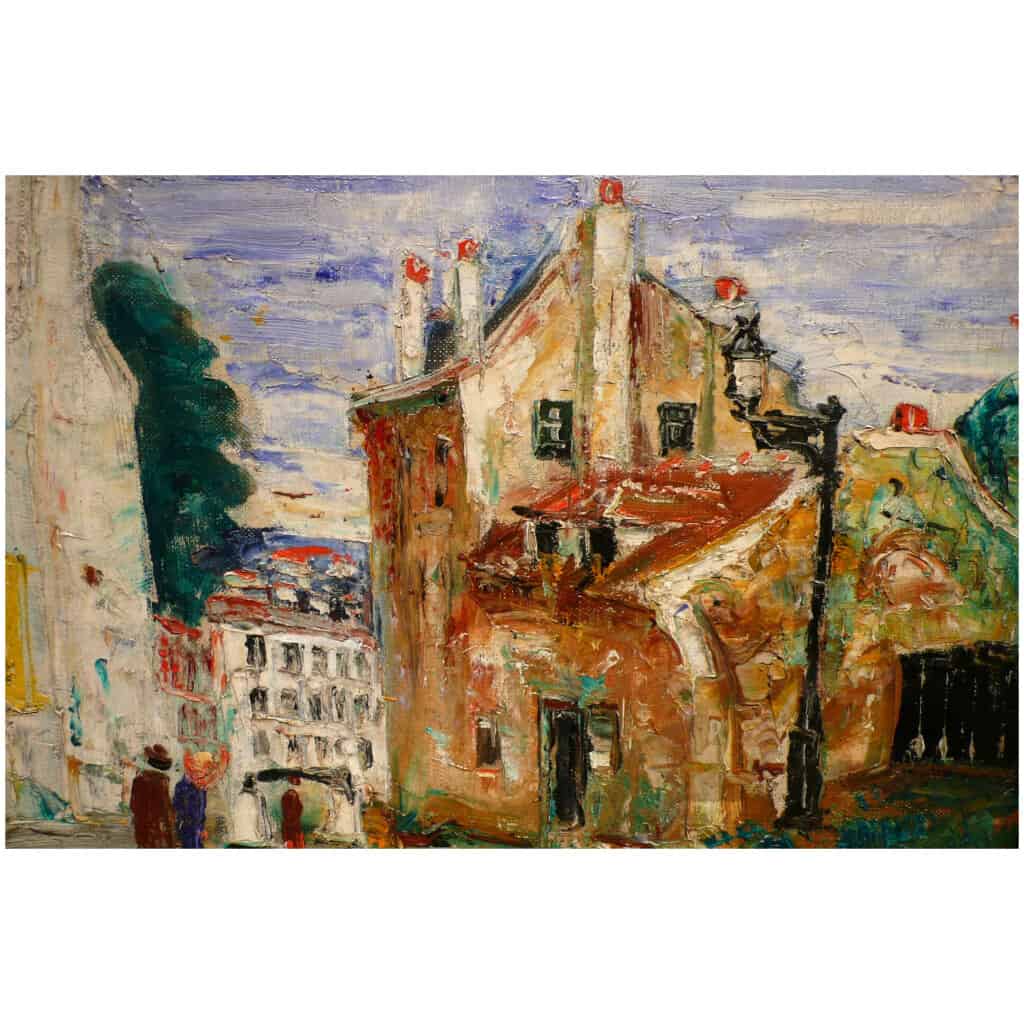 GENIN Lucien 20th century painting View of Paris Montmartre House of Mimi pinson 8th century painting Oil on canvas signed XNUMX