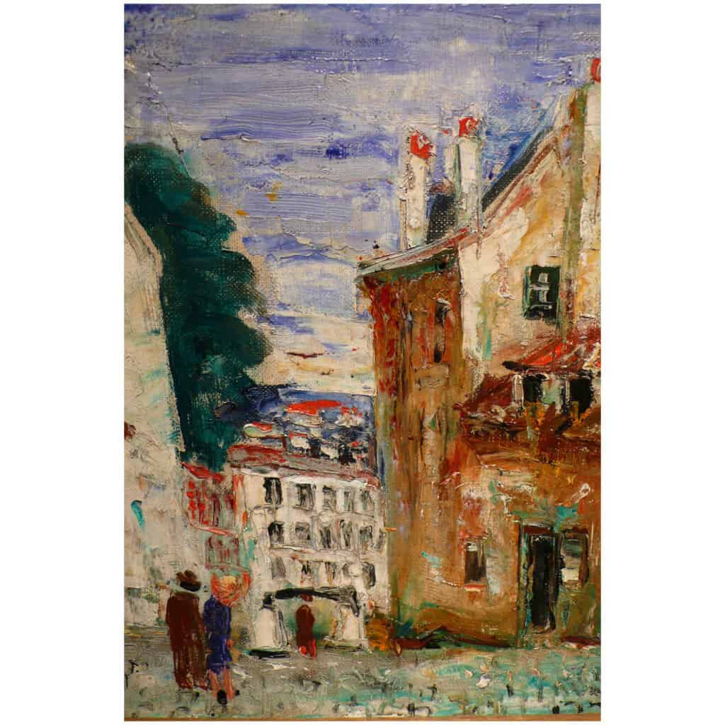 GENIN Lucien Peinture 20ème siècle Vue de Paris Montmartre Maison de Mimi pinson Tableau XXème Huile sur toile signée 6