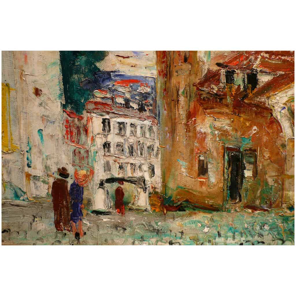 GENIN Lucien Peinture 20ème siècle Vue de Paris Montmartre Maison de Mimi pinson Tableau XXème Huile sur toile signée 7