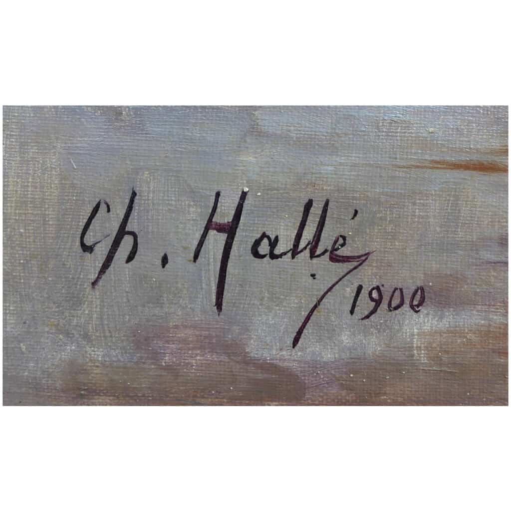 HALLE Charles Tableau paysage 20ème siècle Ecole de Crozant Paysage de La Creuse Huile sur toile signée 4