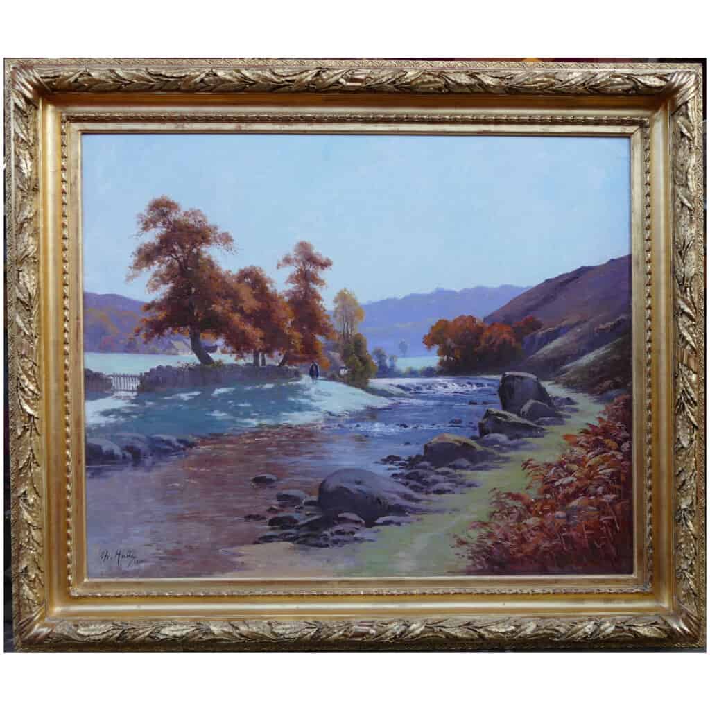 HALLE Charles Tableau paysage 20ème siècle Ecole de Crozant Paysage de La Creuse Huile sur toile signée 3