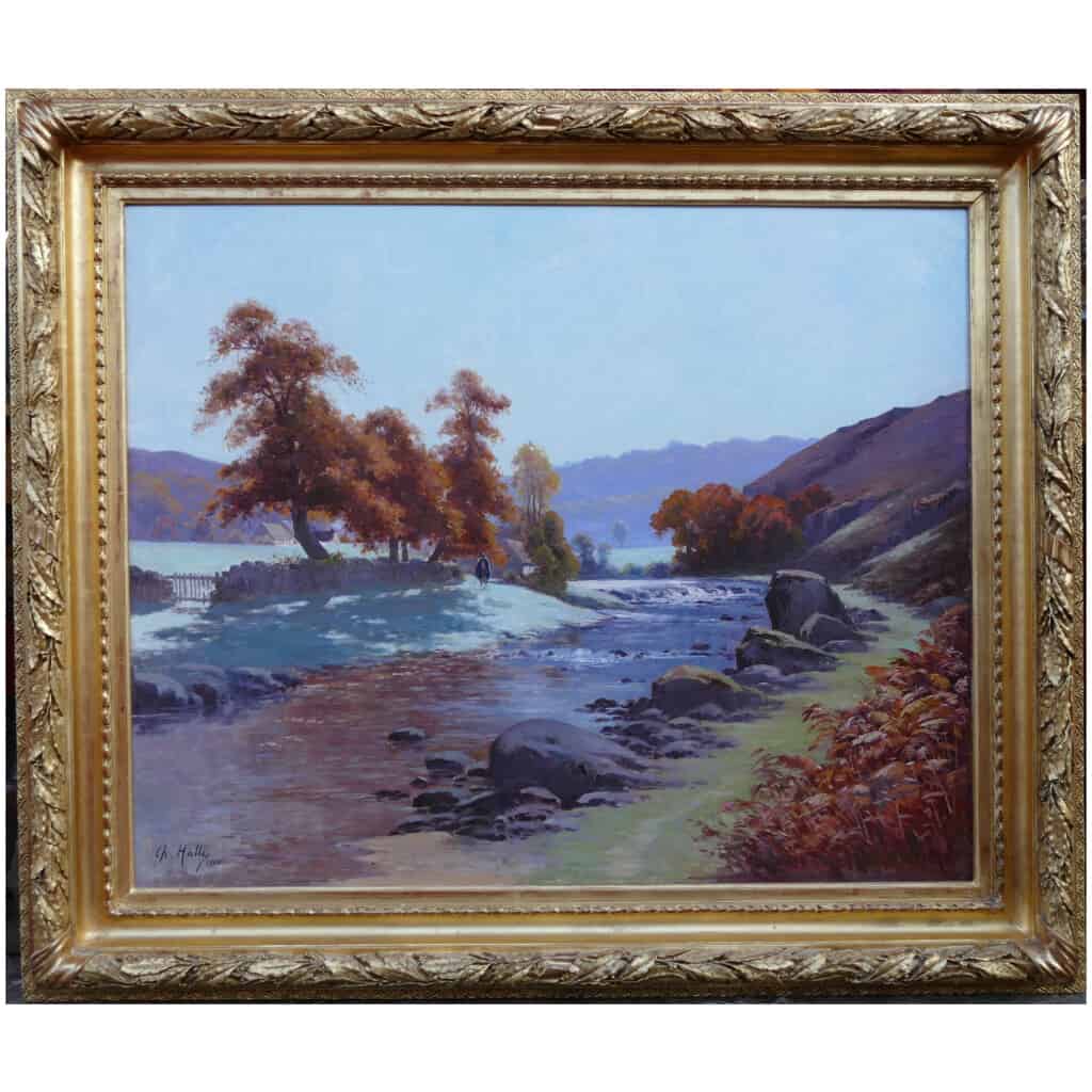 HALLE Charles Tableau paysage 20ème siècle Ecole de Crozant Paysage de La Creuse Huile sur toile signée 11