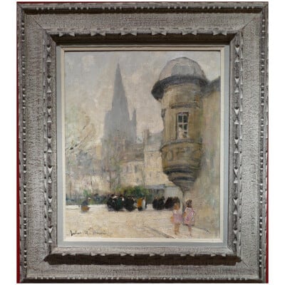 HERVE Jules René Peinture 20è siècle L’échauguette Huile sur toile signée