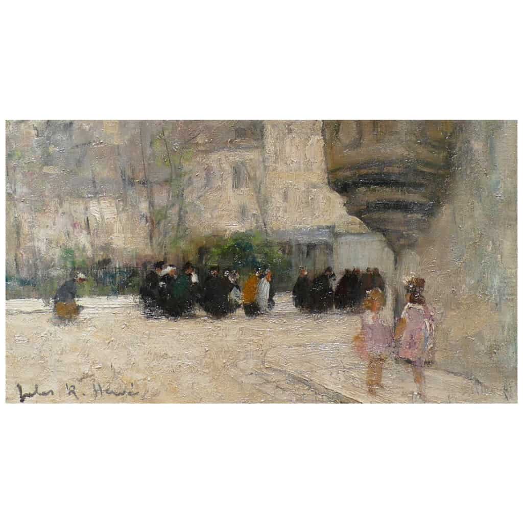 HERVE Jules René Painting 20th century The watchtower Oil on canvas signed 12