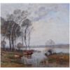 JAPY Louis Aimé French School Painting 19th Century Barbizon School Oil On Canvas signed Vaches à la mare 12